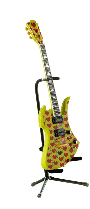 FERNANDES hide グリーンハート ギターストラップ イエローハート