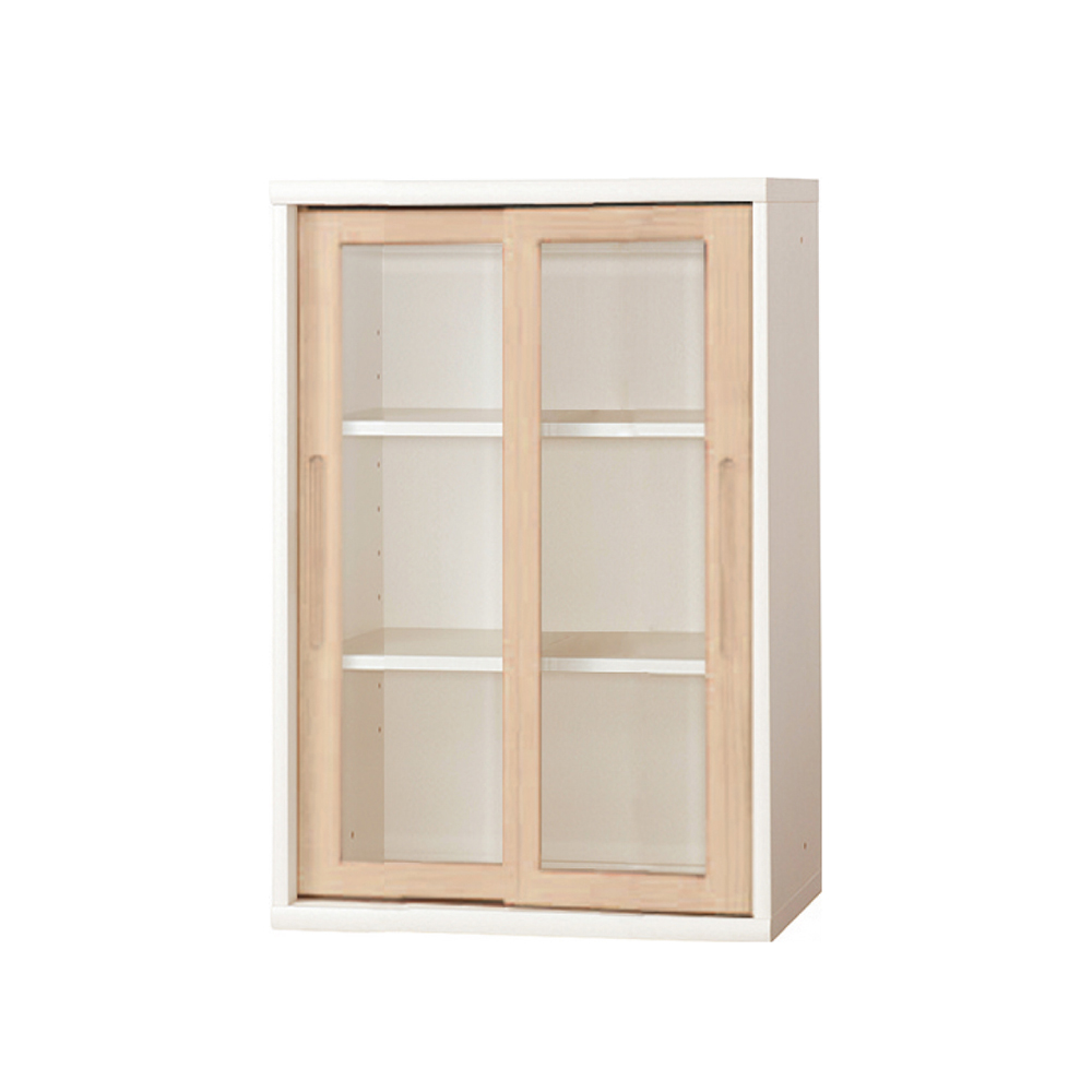 小島工芸 書棚「ニューオファー NOF-60 引戸」ガラス扉 幅60cm 全4色