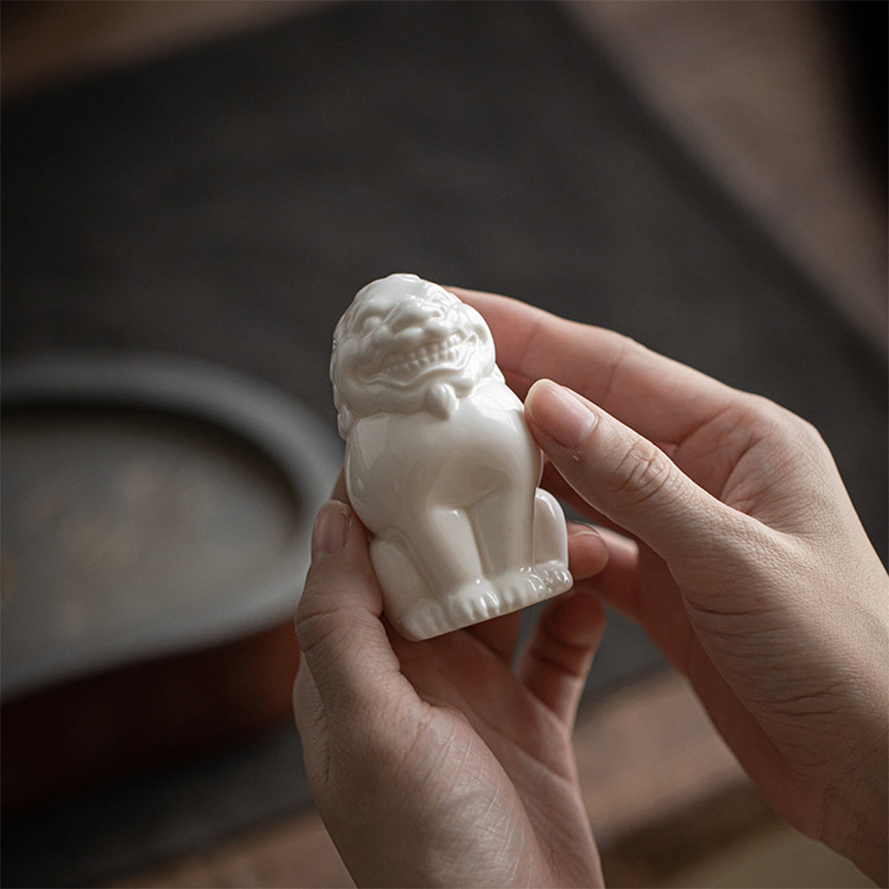 1匹のみ】IwaiLoft 獅子の置物 白獅子 白盛 陶磁器 家の守り神 魔除け