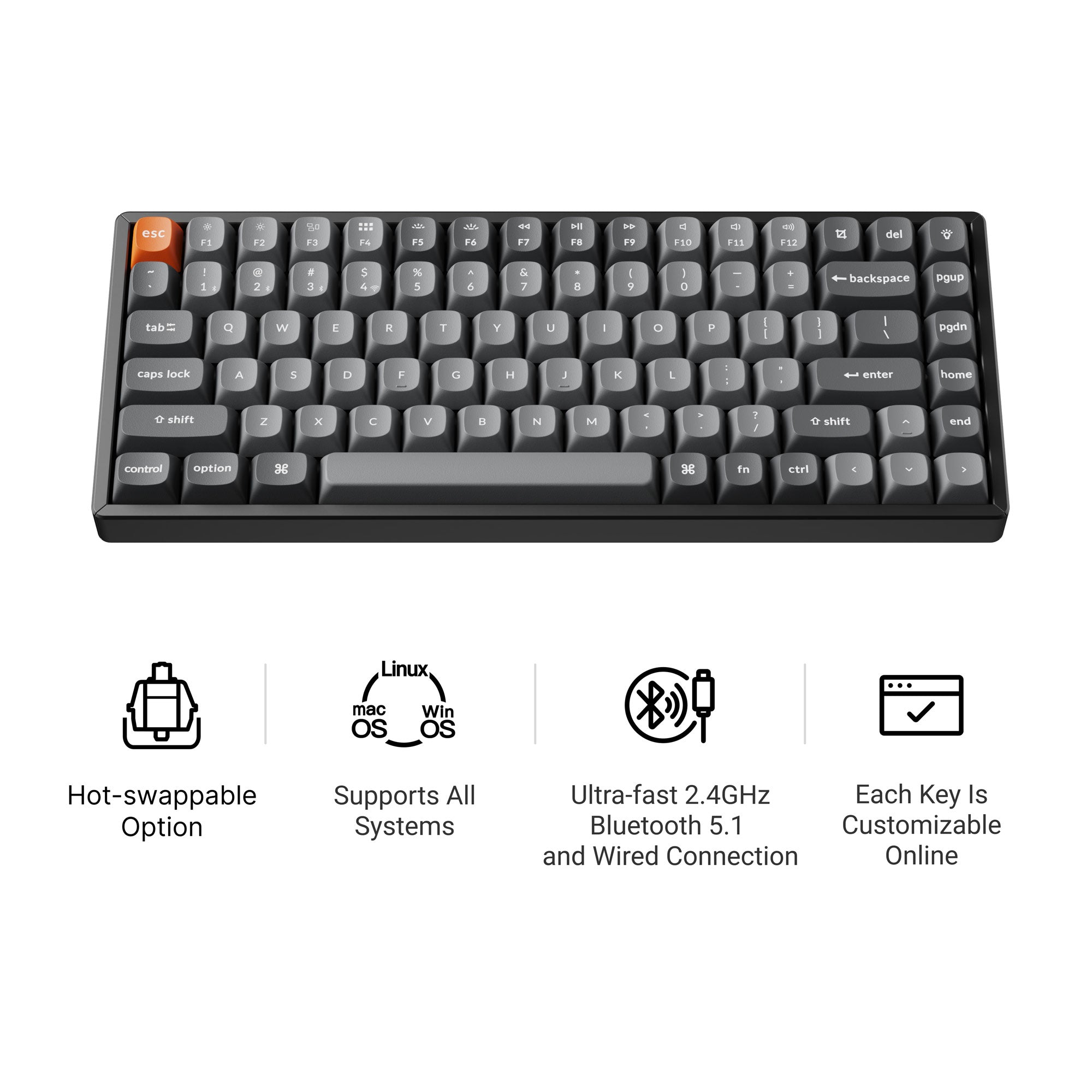 Keychron K2 Max QMK Wireless Mechanical Keyboard