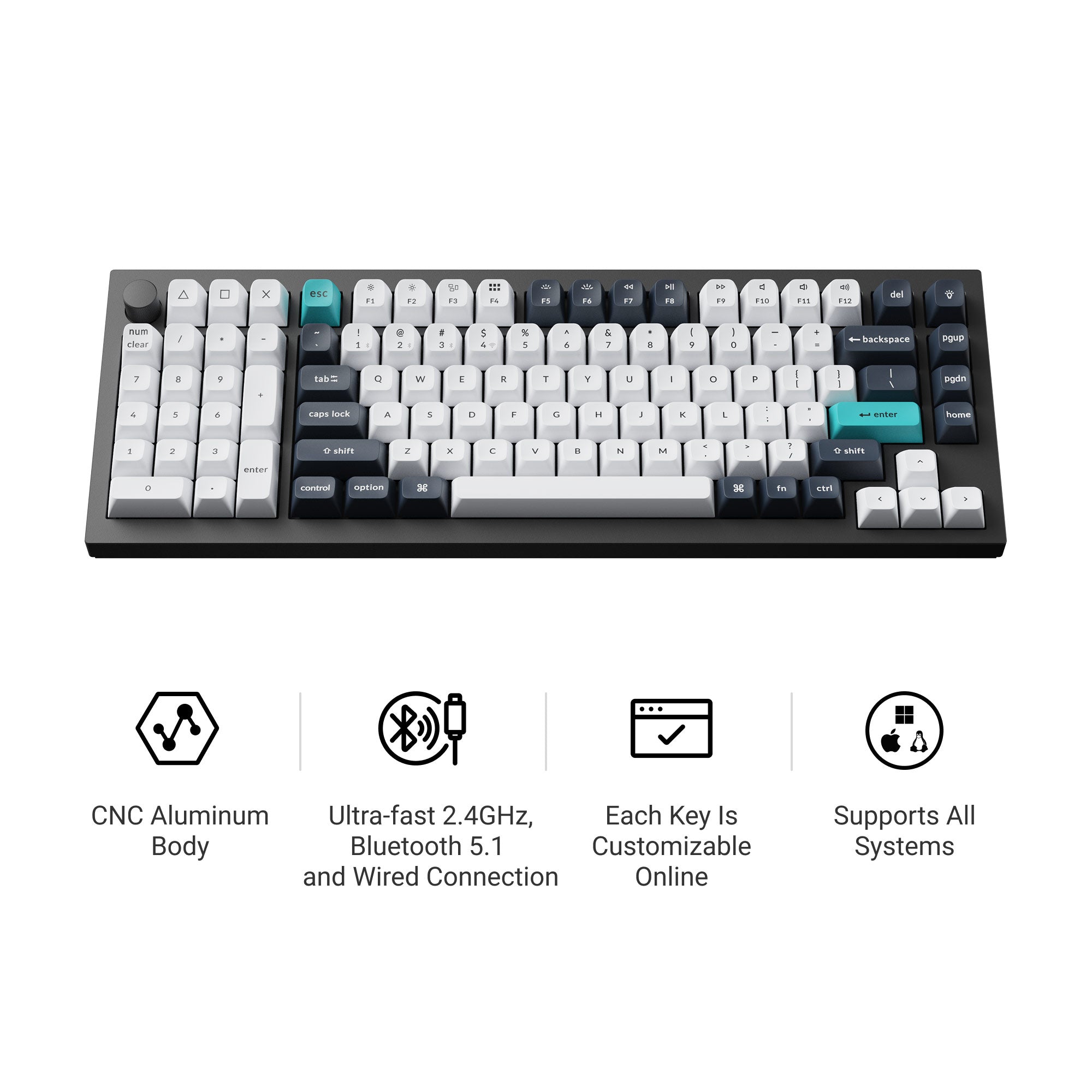 Keychron Q12 Max QMK/VIA Wireless Custom Mechanical Keyboard
