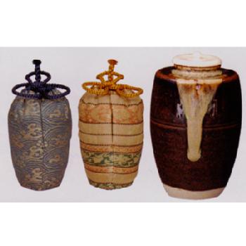 茶入 膳所焼 肩衝（替仕服付）【販売】-茶道具は京都しみず孔昌堂