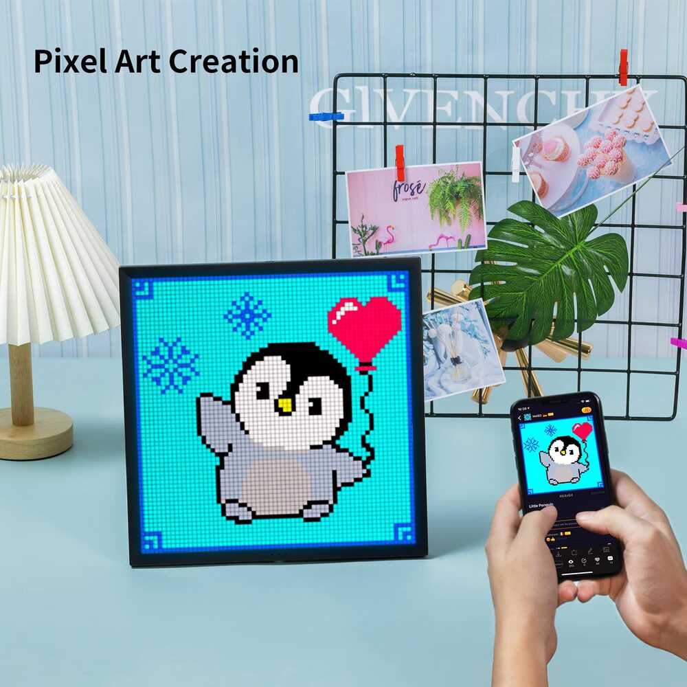 Divoom Pixoo-64 WiFi Pixel Cloud Digital Frame with APP Control,64 X 6