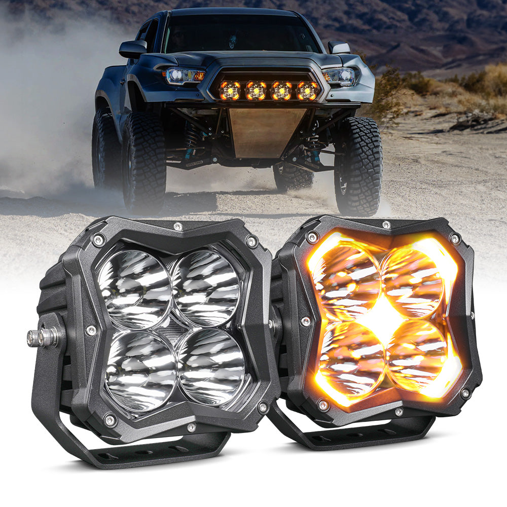 COLIGHT 5 Inch X5 Series Spot Beam Led Driving Lights With Amber Backl