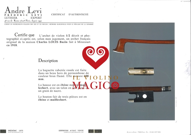 オールド】フランス製 バイオリン弓 4/4 銀黒檀 修復済み 上級分数弓3