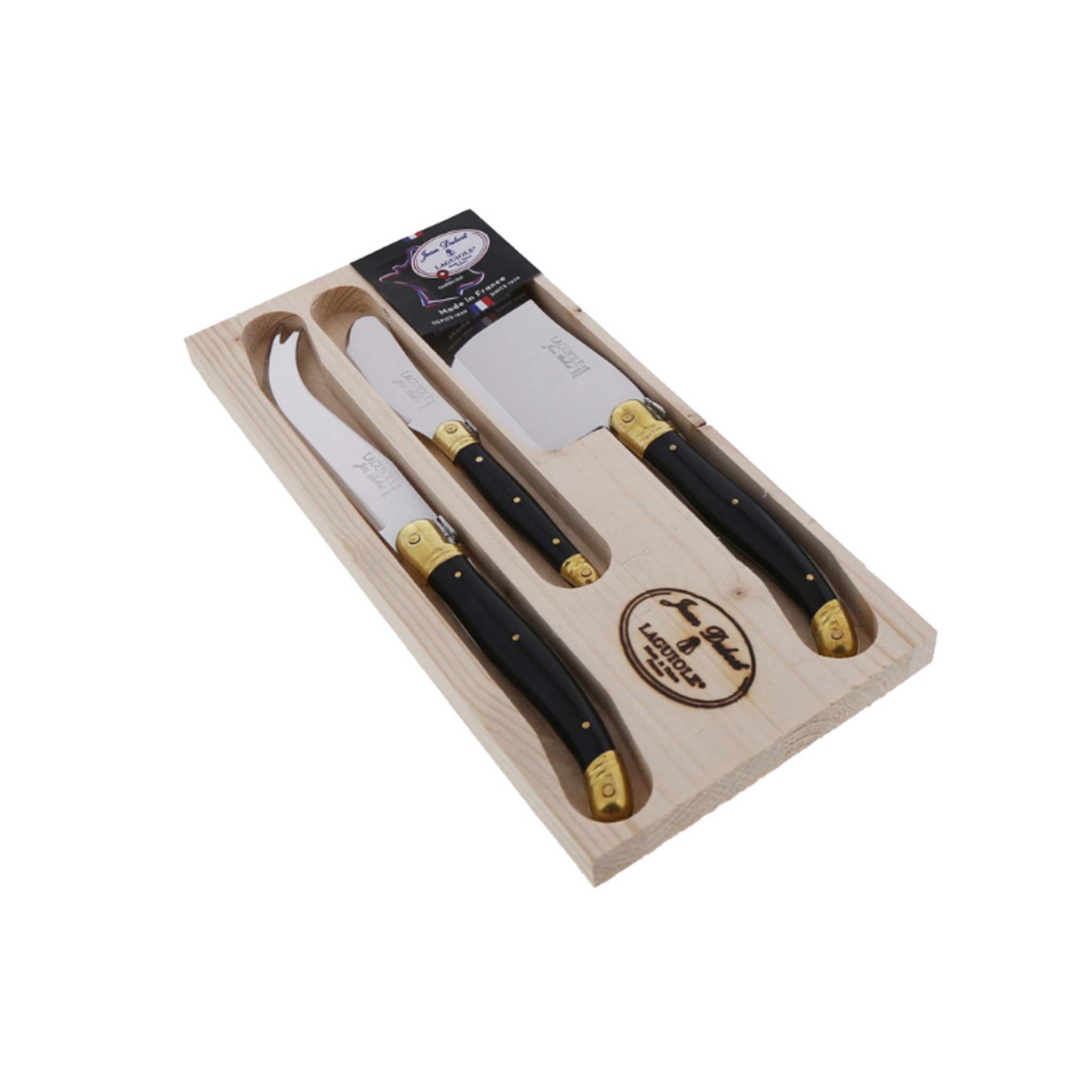 JEAN DUBOST LAGUIOLE CHEESE KNIVES SET - BLACK/BRASS – monsieur