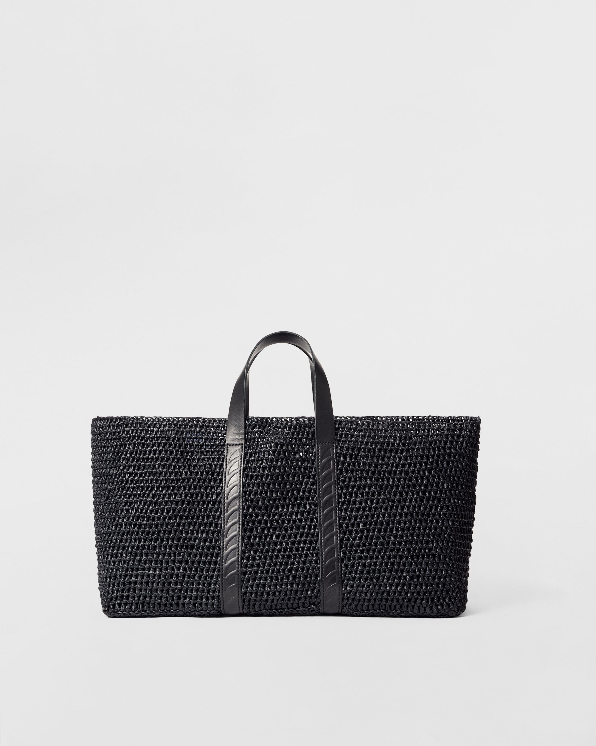 Dezso Black Crochet Finn Crochet Tote