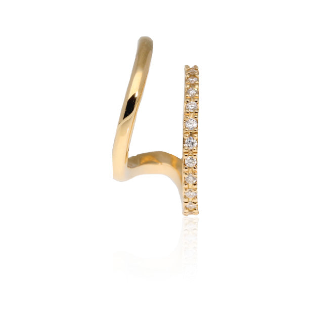 K18/Pt「ダブルフープ・ミラ」ピアス(片耳用)｜【オレフィーチェ】Orefice