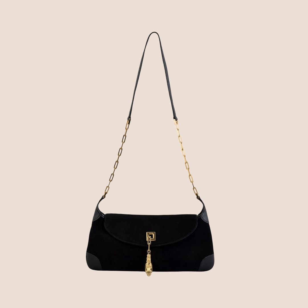 GUCCI BLACK SUEDE TIGER HEAD SHOULDER BAG – RDB