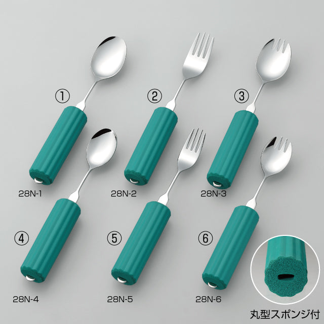 クリストフルシルバー緑色ハンドルのティースプーン5本セット