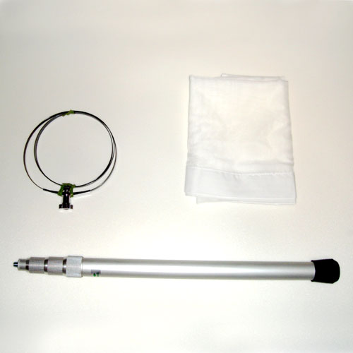 昆虫採集、用品、用具｜金属性引抜式（長短自由）径36cm絹網金具付