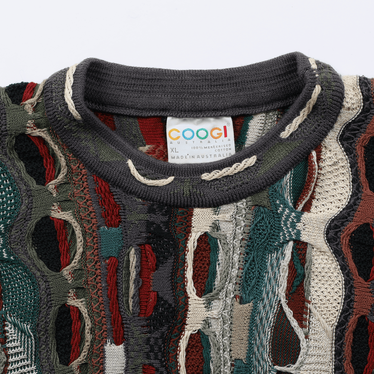 Vintage Coogi Mercerised Cotton Sweater Earth Tones - XL