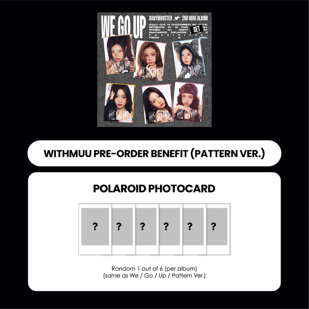 BABYMONSTER 2ND MINI ALBUM - WE GO UP (PATTERN VER.) + WITHMUU