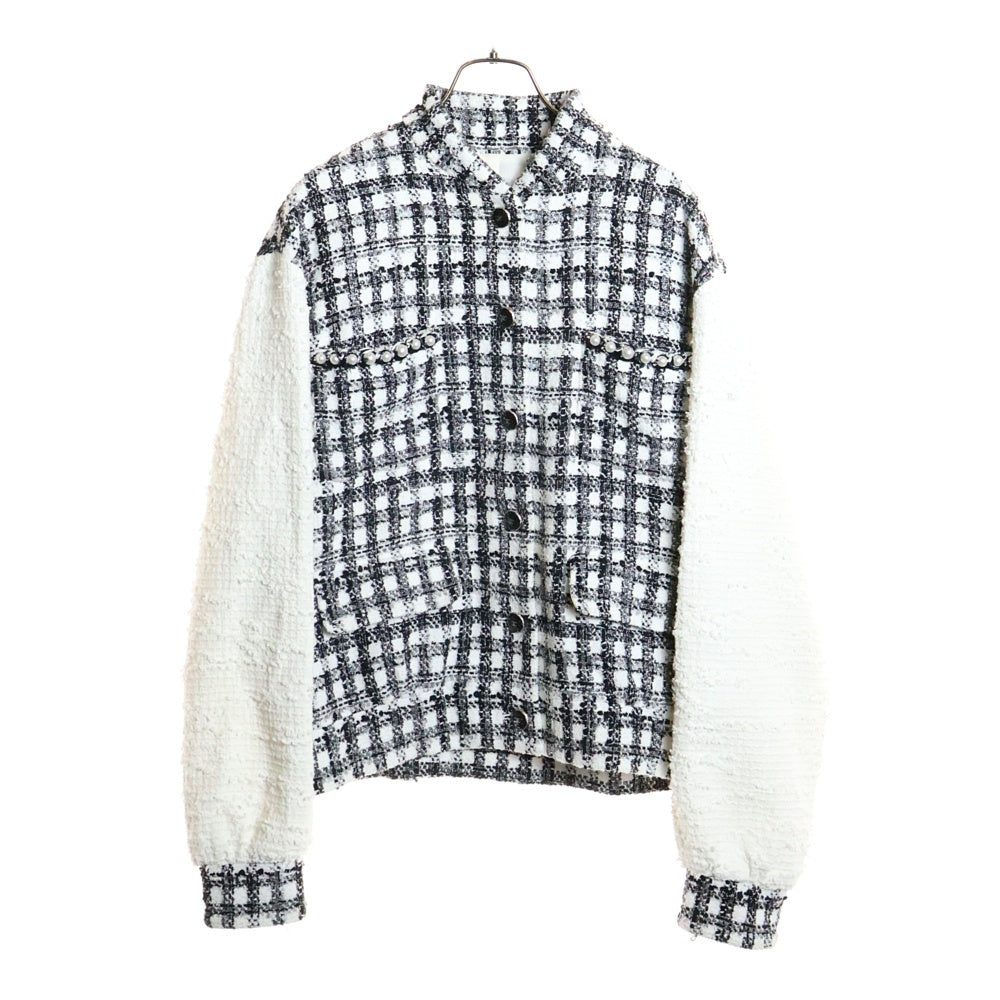 CHANEL(シャネル) 25SS ココマークボタン パール装飾 ギンガムチェック
