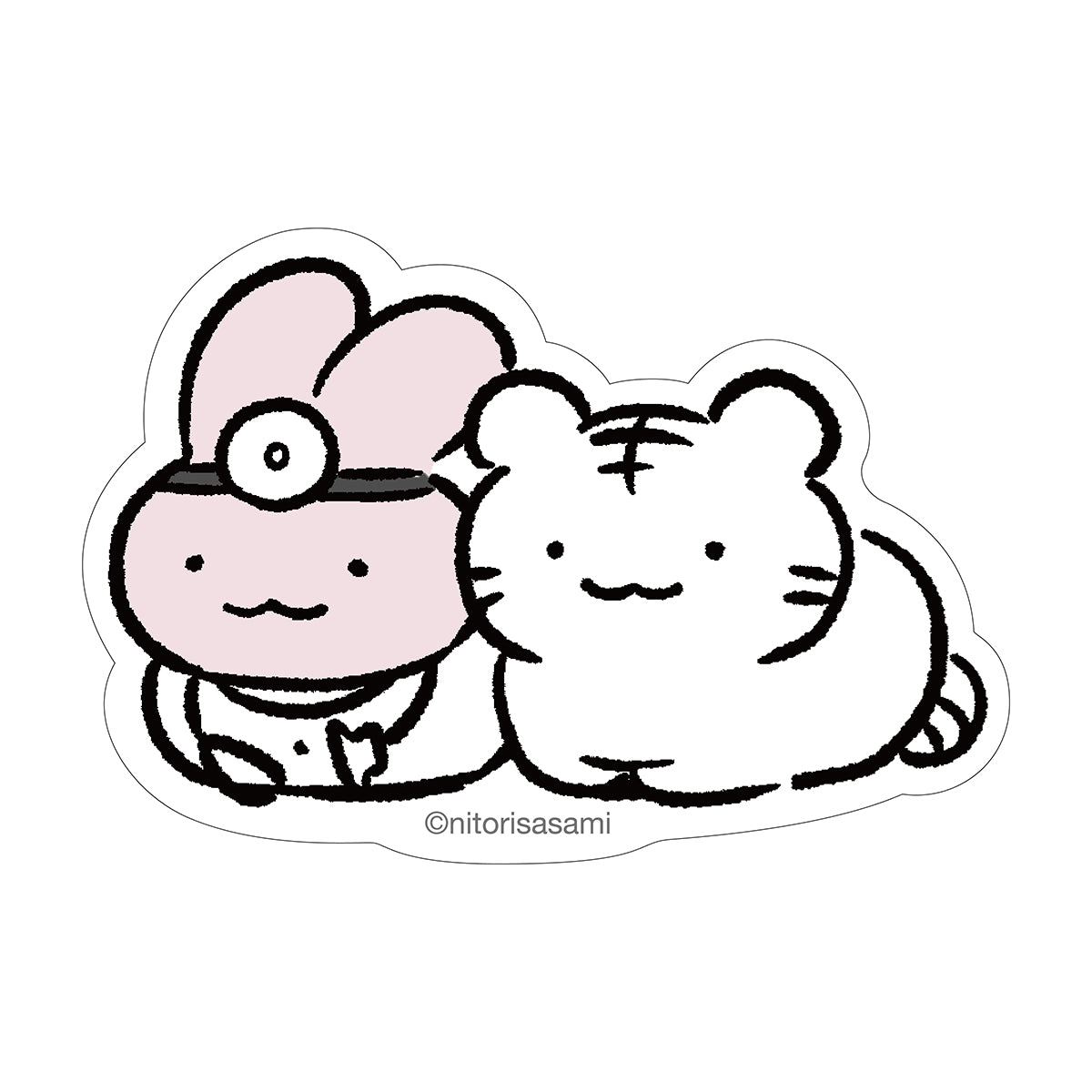 ホワイトタイガーとブラックタイガー スマホに貼れるサイズの