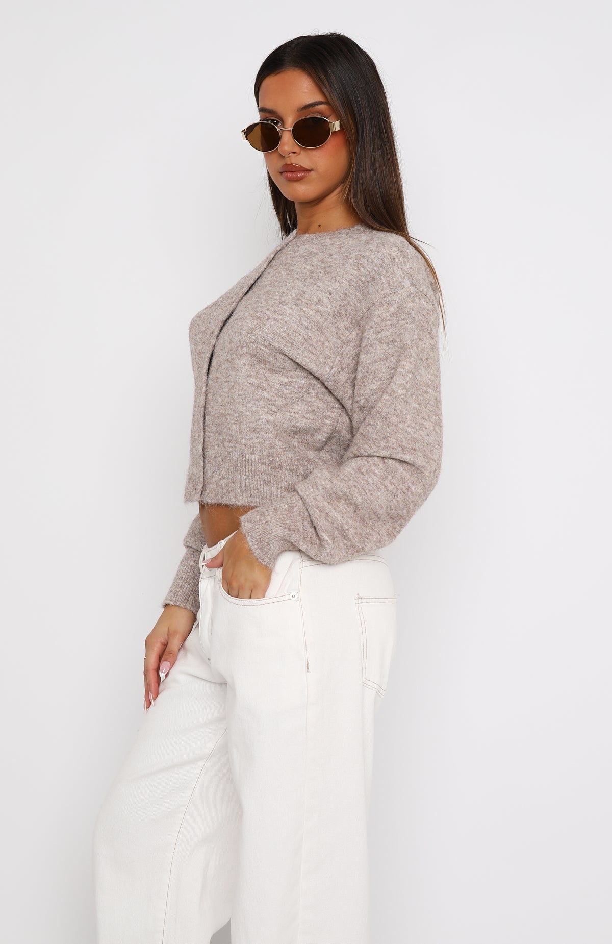 Warm Whispers Knit Cardigan Taupe | White Fox Boutique US