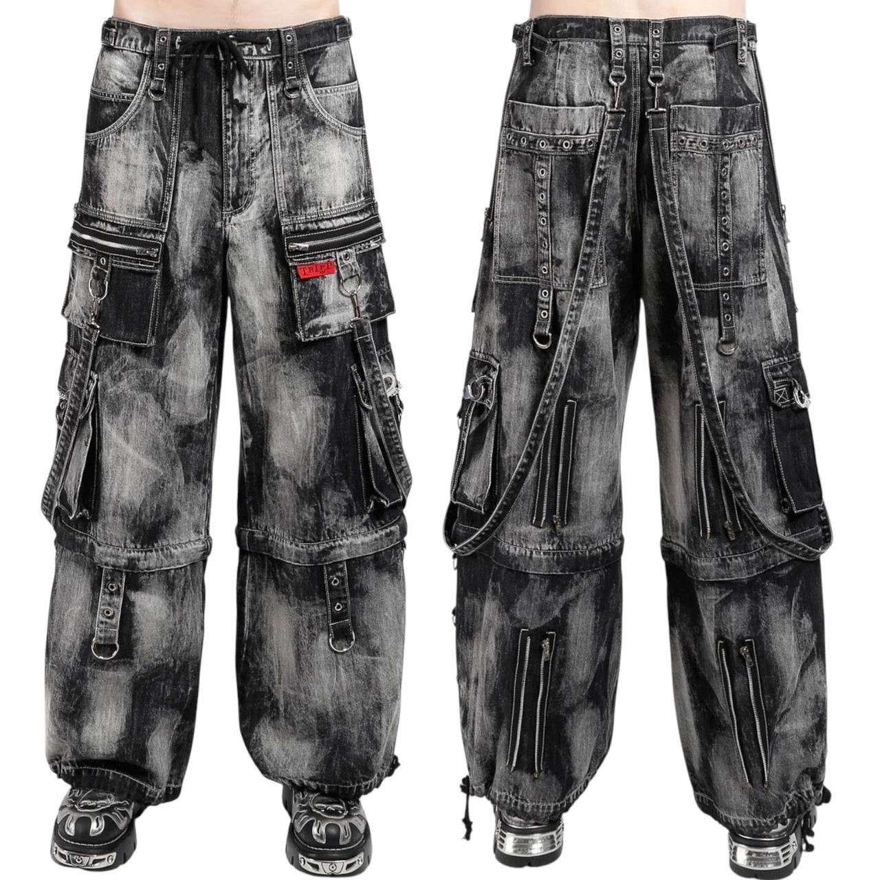 TRIPP NYC】ワイドカーゴパンツ＊ZIP LOCK PANT CLOUD WASH BLACK