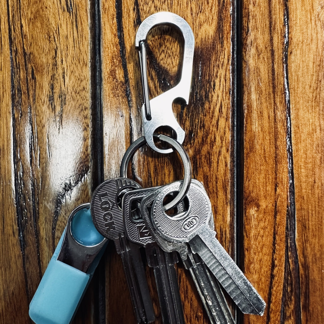 Titanium Keychain Carabiner with Bottle Opener – Zyac knives