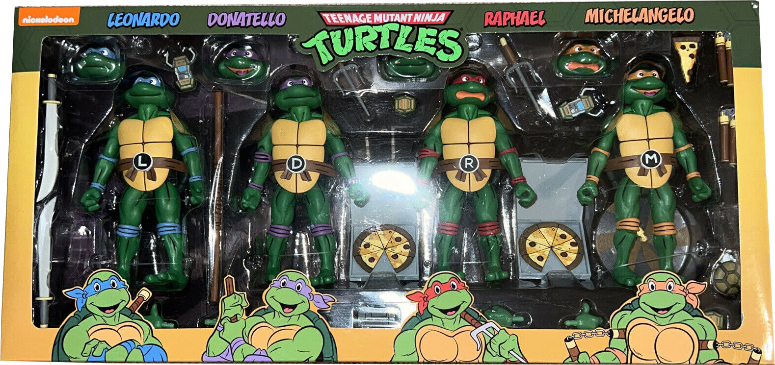 NECA Teenage Mutant Ninja Turtles Cartoon 4 Pack (Damaged Box