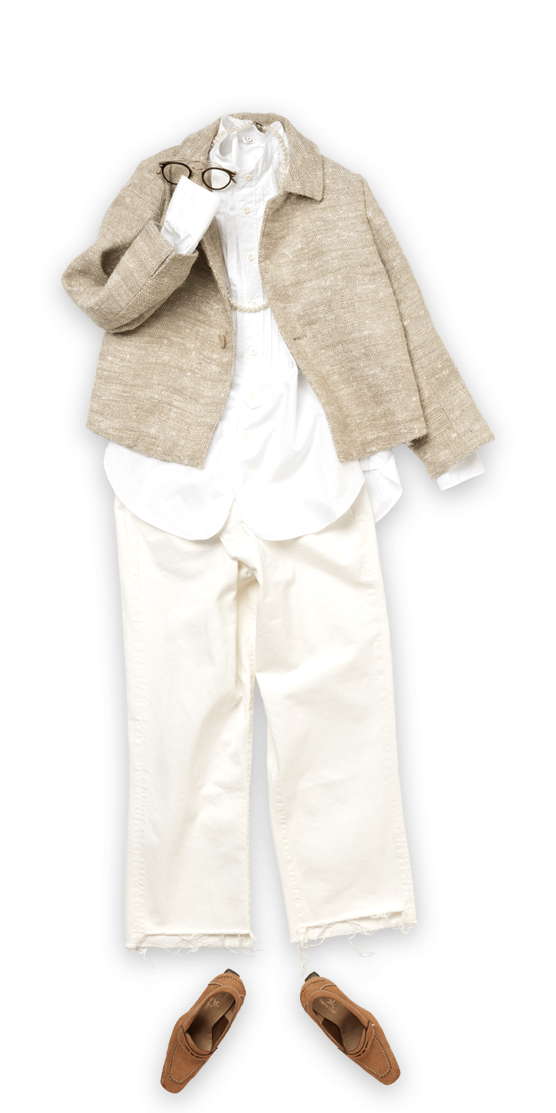 45Rインドリネンシルクツイードの四角ジャケット: WOMEN｜45R