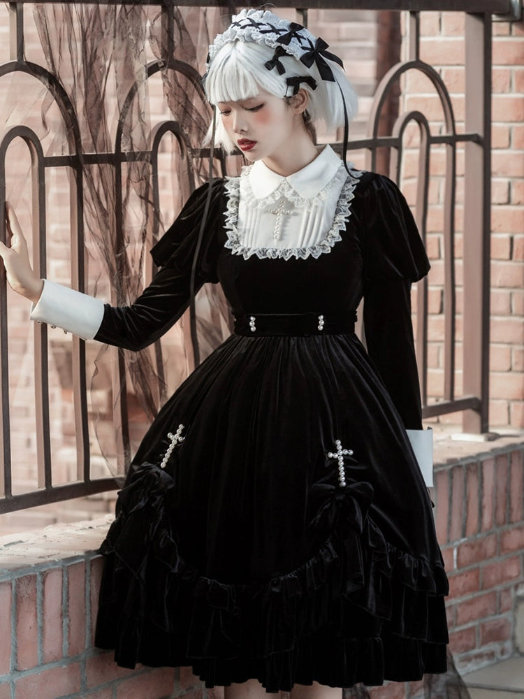 Halloween Gothic Lolita OP Dress Princess Winter Dress