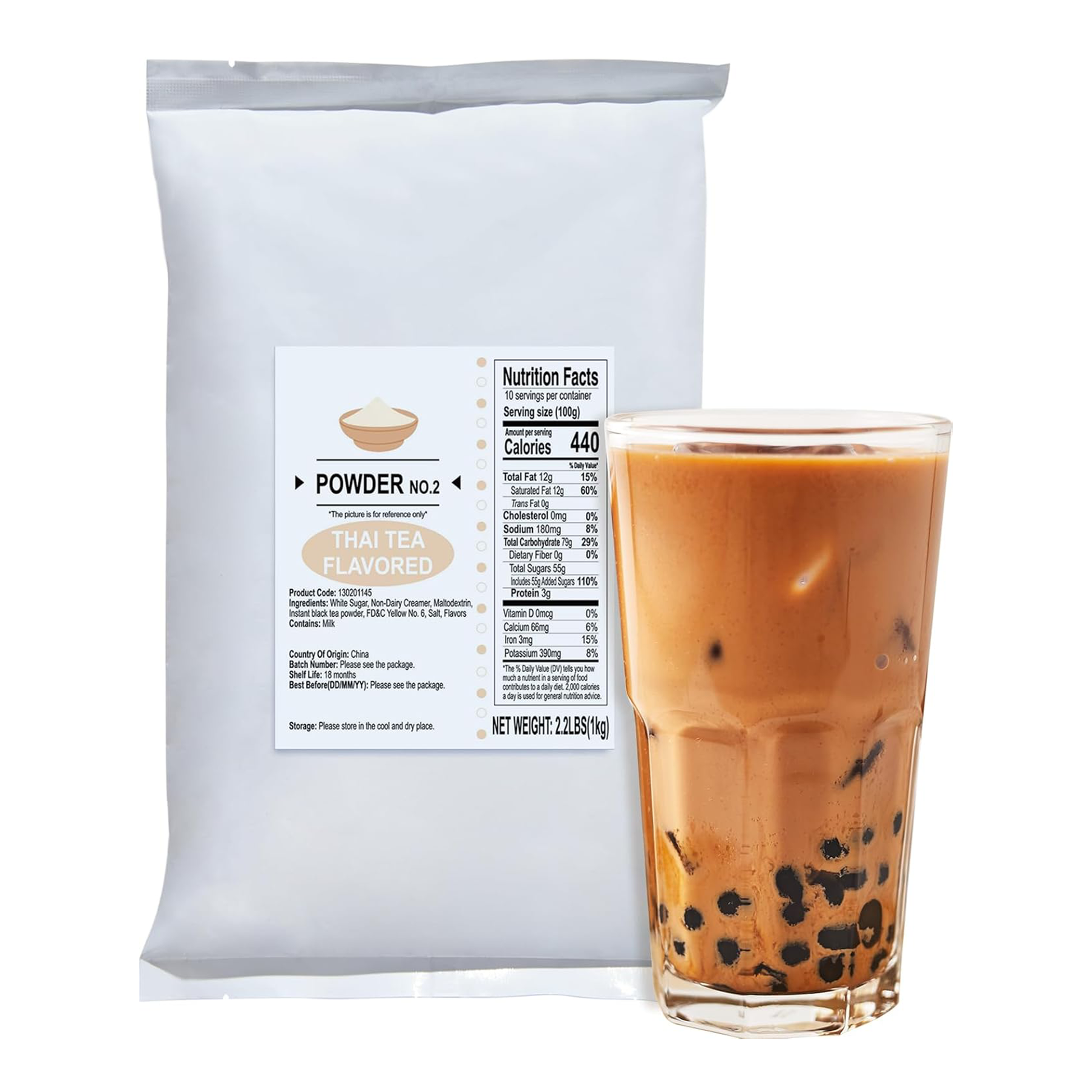 52USA Thai Tea Powdered Drink Mix – 2.2lbs, Instant Milk Tea Mix