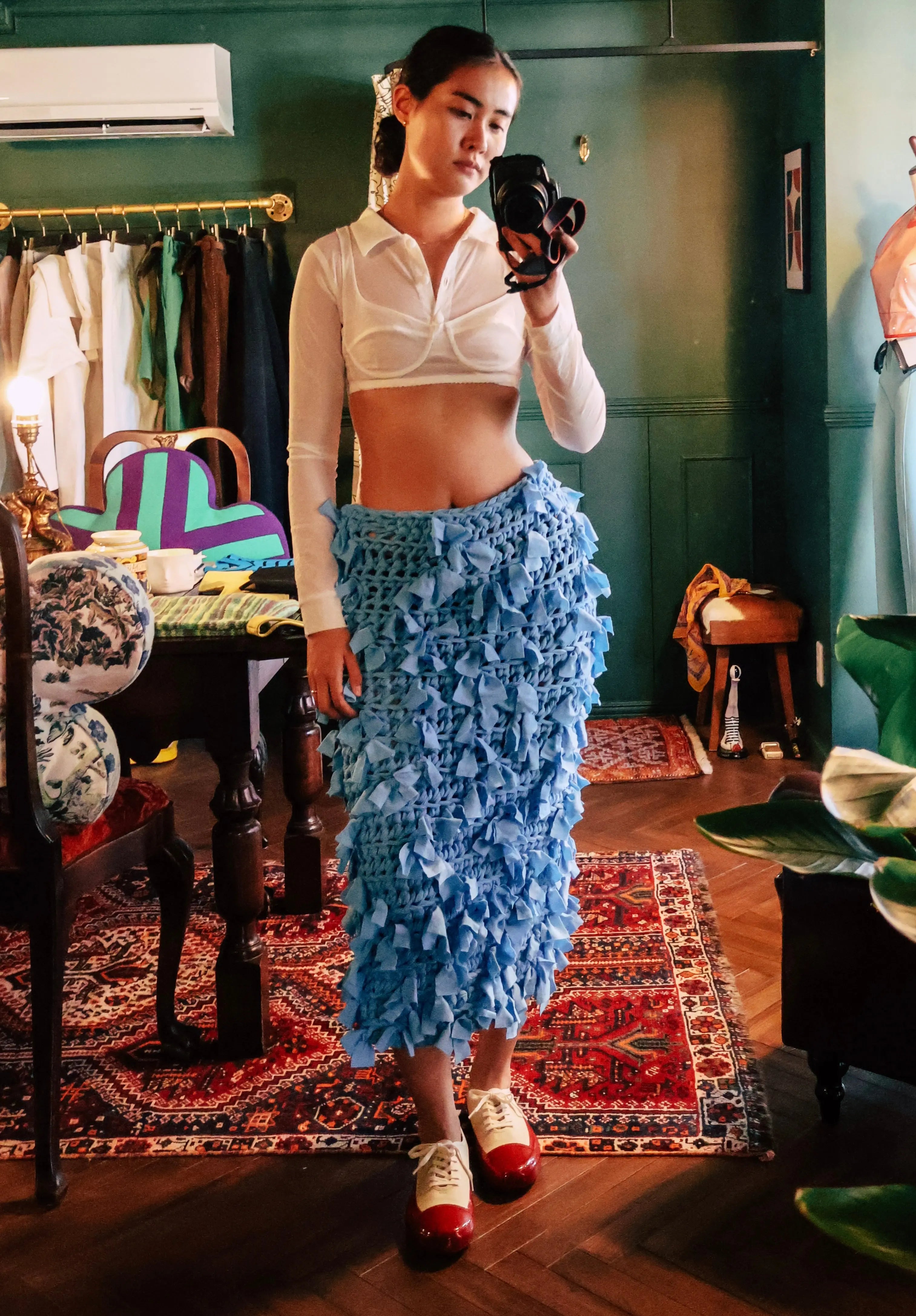 FUMIKA UCHIDA / STRETCH TAFFETA LAYERD BRA TOP SHIRTS – 601 | 京都