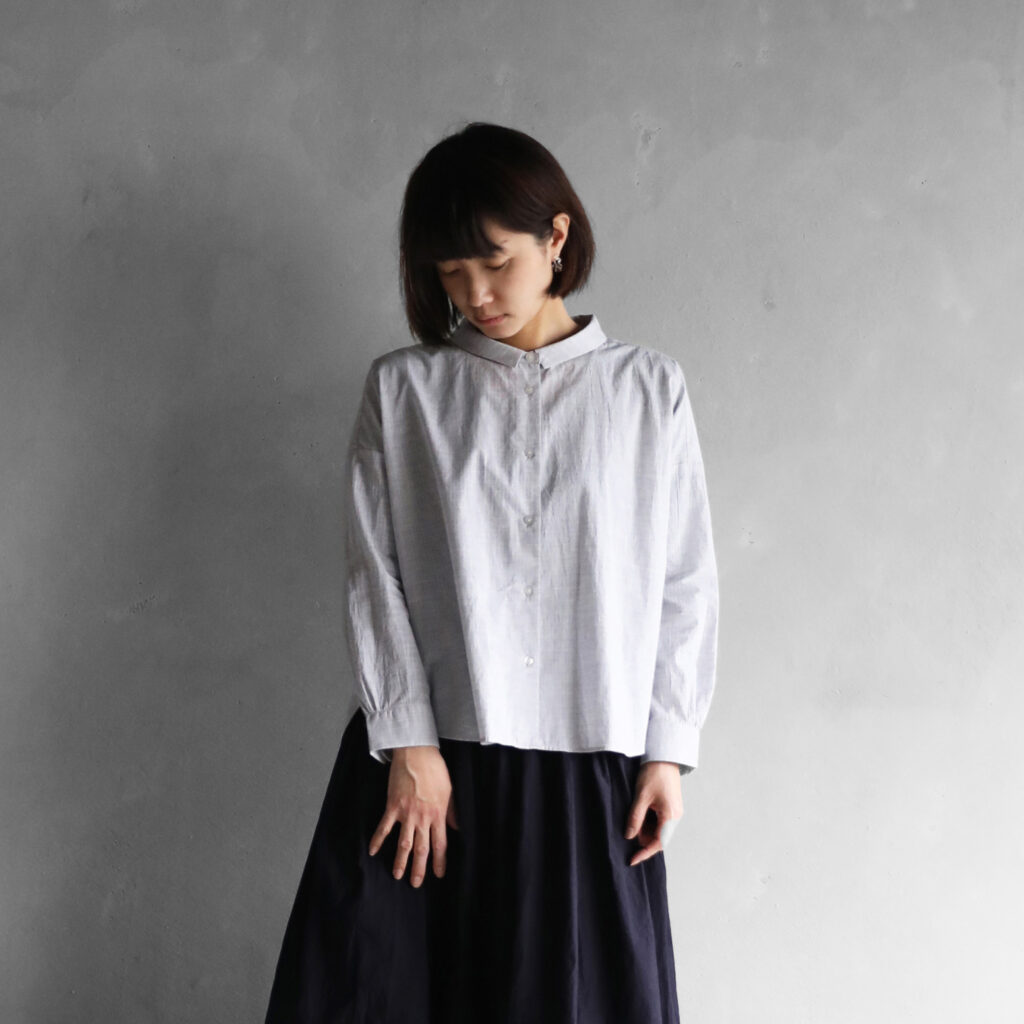 コードレーンワイドブラウス（トップ糸グレー）【レディス】U102が再