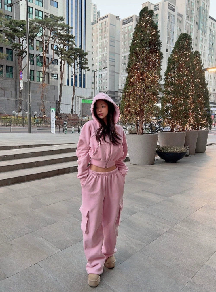 新品 Alo クロップドスウェット ピンク 新品 Alo クロップドスウェット