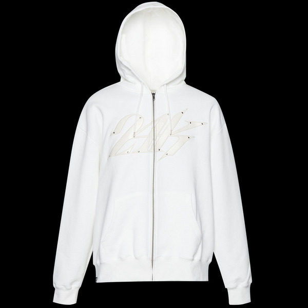 FUAX LEATHER PATCH FULL ZIP HOODIE | HOODIE | 24karats OFFICIAL