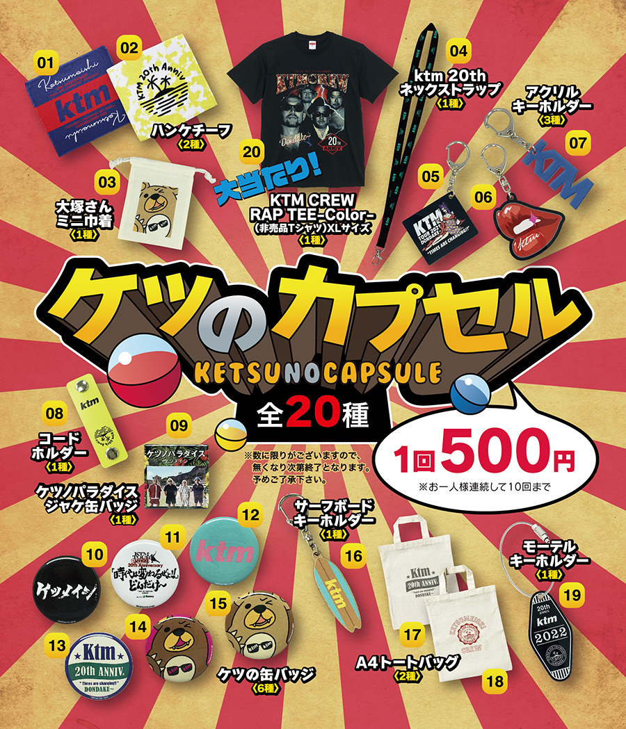 GOODS｜KTM TOUR 2022 20th Anniversary 「時代は変わるぜよ!!」どんだけ～