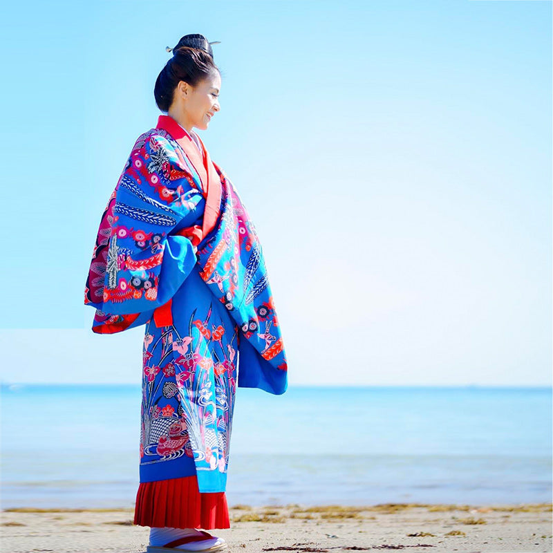 紅型打掛・沖縄結婚式衣装・黄色紅型着物・七五三衣装通販|つは琉球店