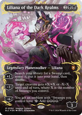 Liliana of the Dark Realms (Borderless) (Raised Foil) - Commander