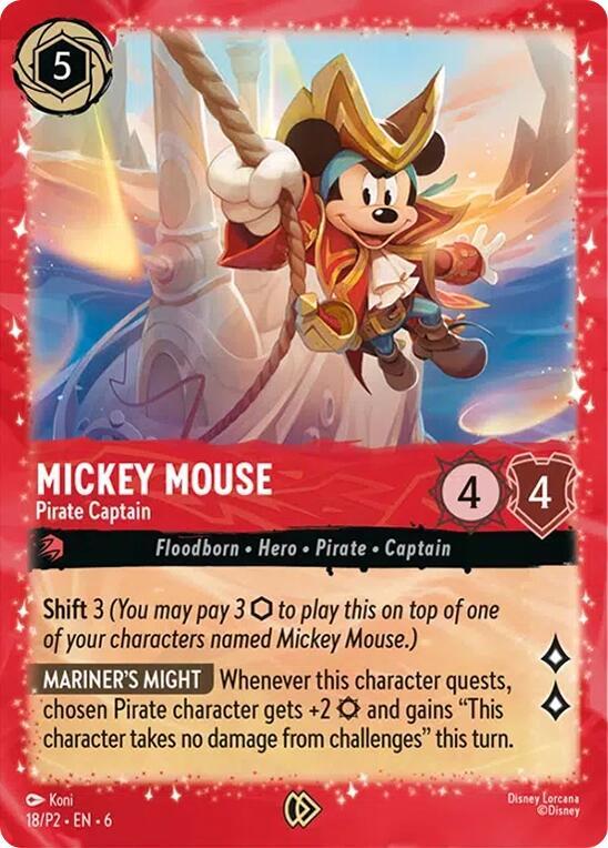 Mickey Mouse - Pirate Captain - Disney Lorcana Promo Cards
