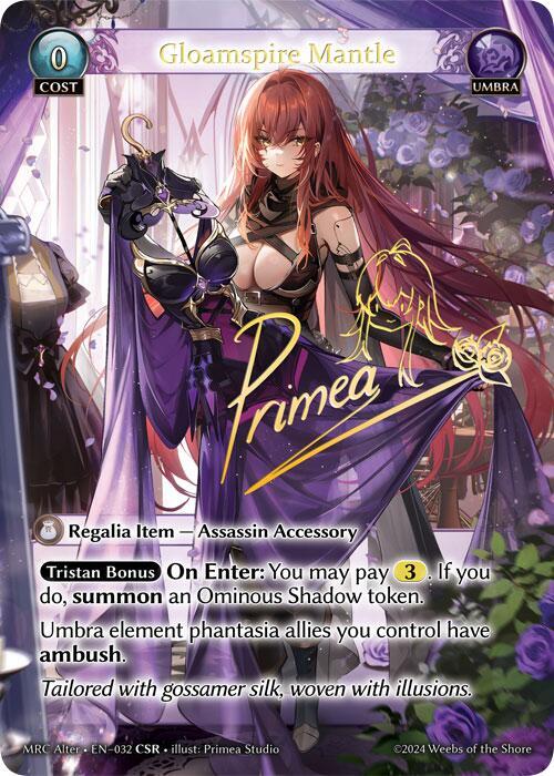 Gloamspire Mantle - Mercurial Heart Alter Edition - Grand Archive