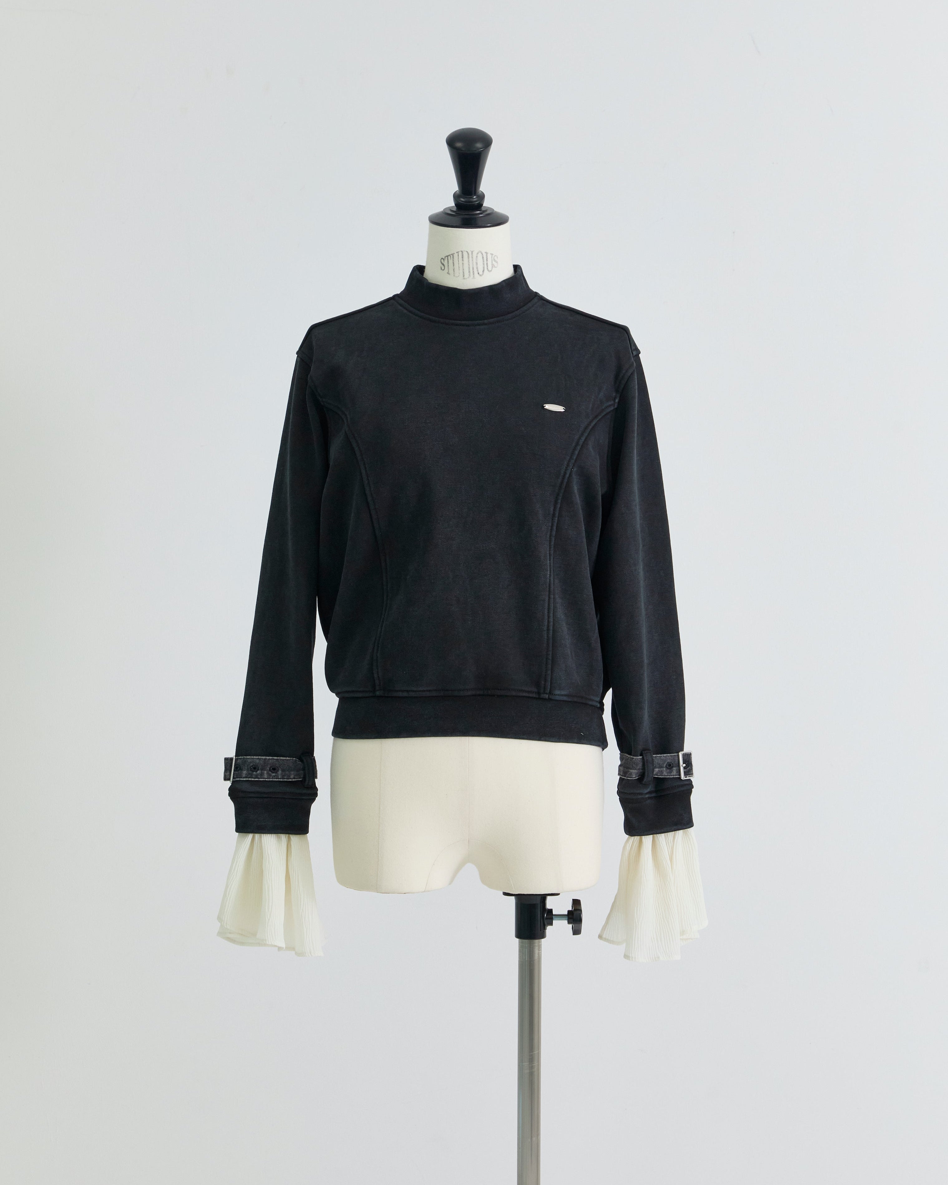 STUDIOUS Special item】cuffs belted pullover Black – tanakadaisuke