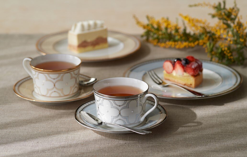 トレフォリオゴールド&プラチナ 22cmプレートペア(色変り) | ノリタケ