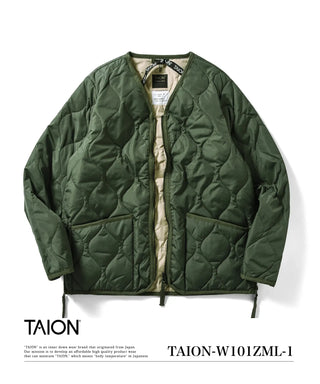 ミリタリー Vネックジップ ダウンジャケット – TAIONインナーダウン