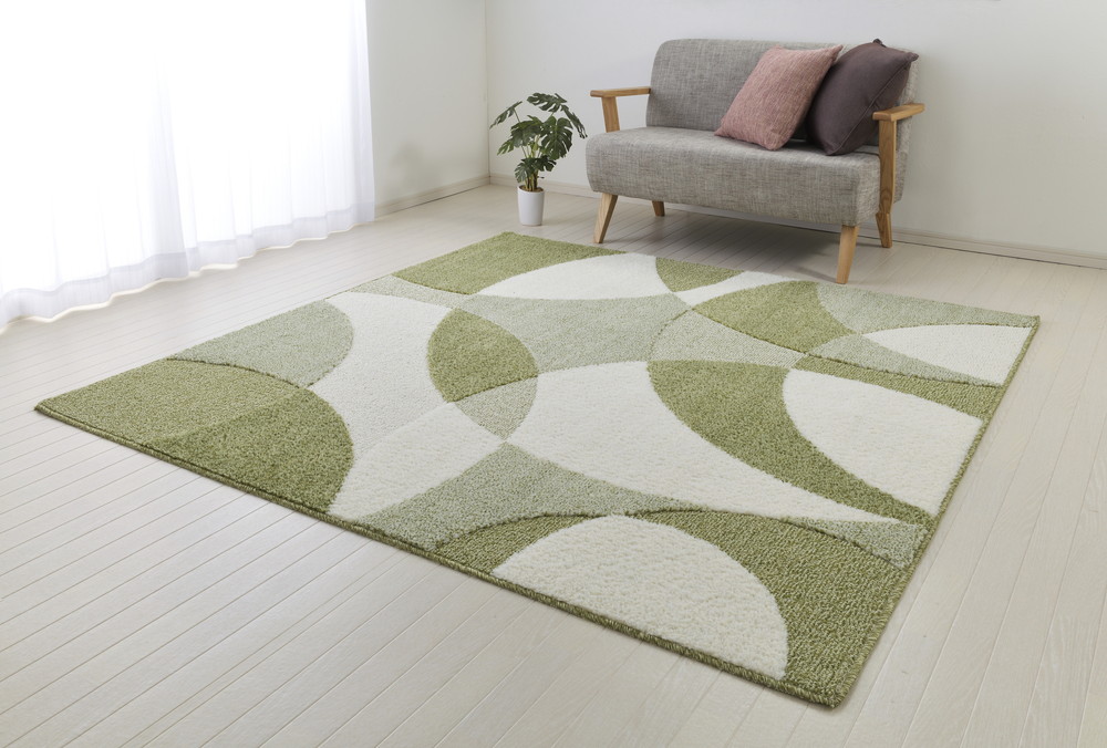 ラグ モダン おしゃれ 日本製 約3畳 ラグマット 190x240 ベージュ