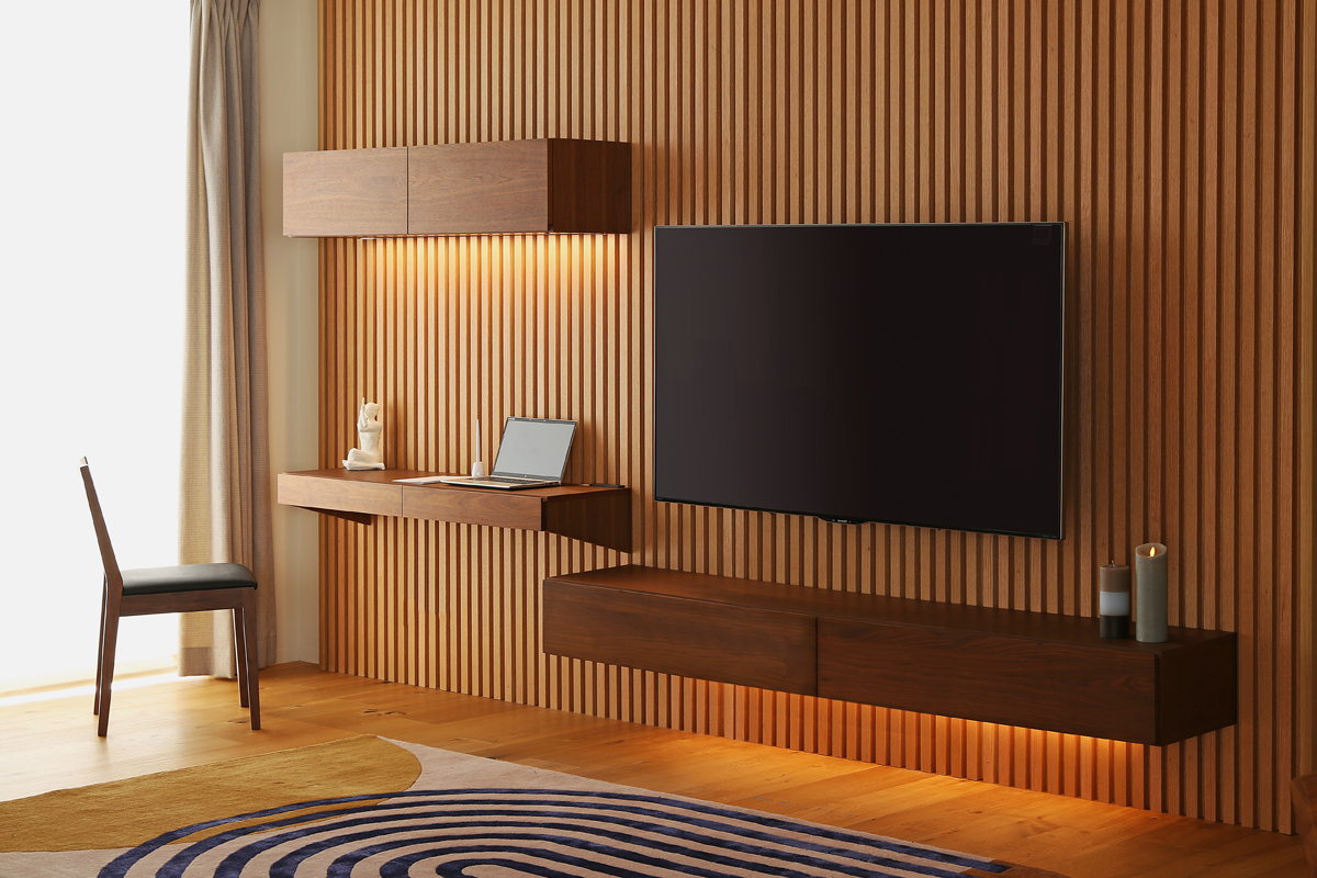 ウィトー TVボード フラップ扉タイプ OAK(W120~240×D34×H27cm)税込