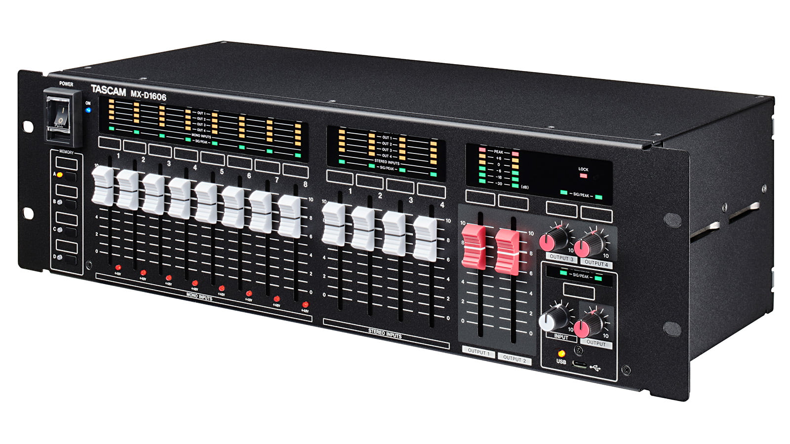 MX-D1606 | 設備用ラックマウントデジタルミキサー | TASCAM (日本)