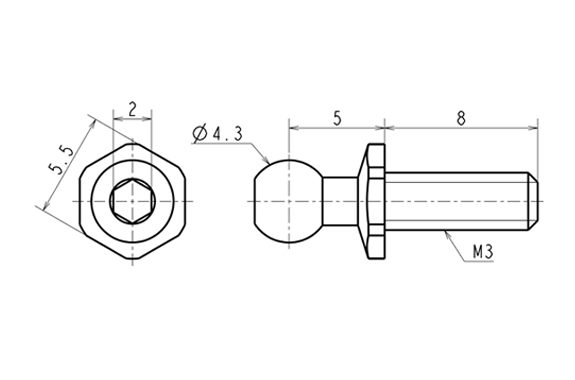 RT-006LA【SPMチタン製 ロッドエンドボール（Lサイズ／2本入）】￥820