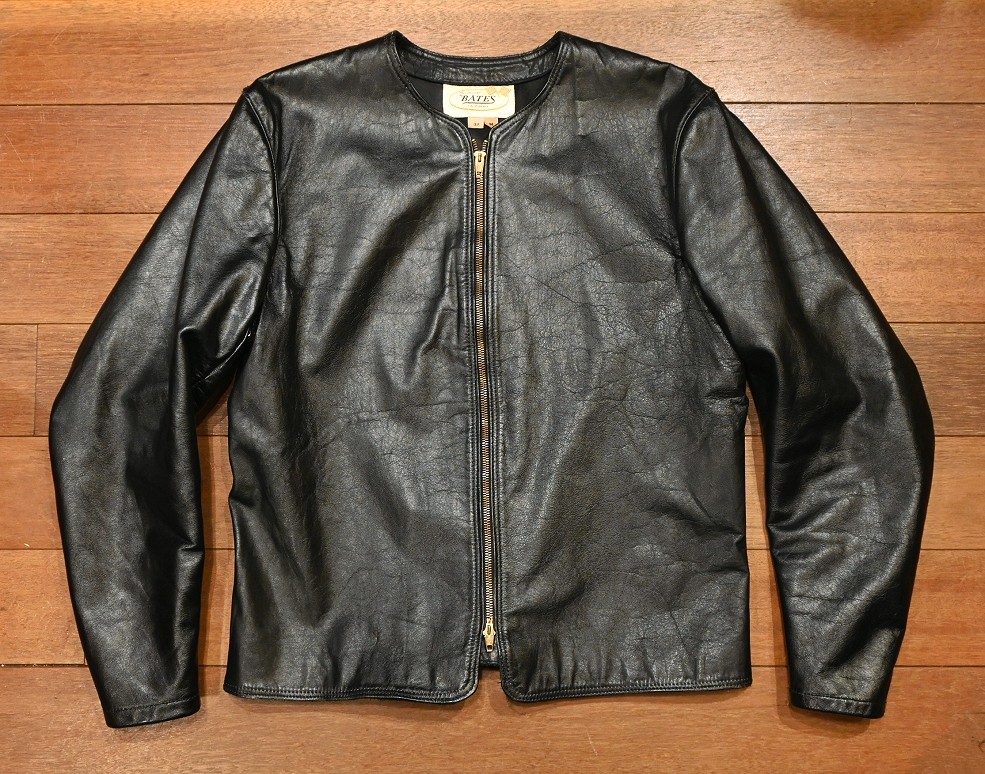 60s BATES Leather Riders Jacket 襟なし ノーカラー レザーライダース