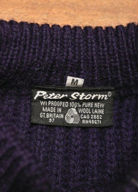90s Deadstock Peter Storm 705 畔編み クルーネックセーター
