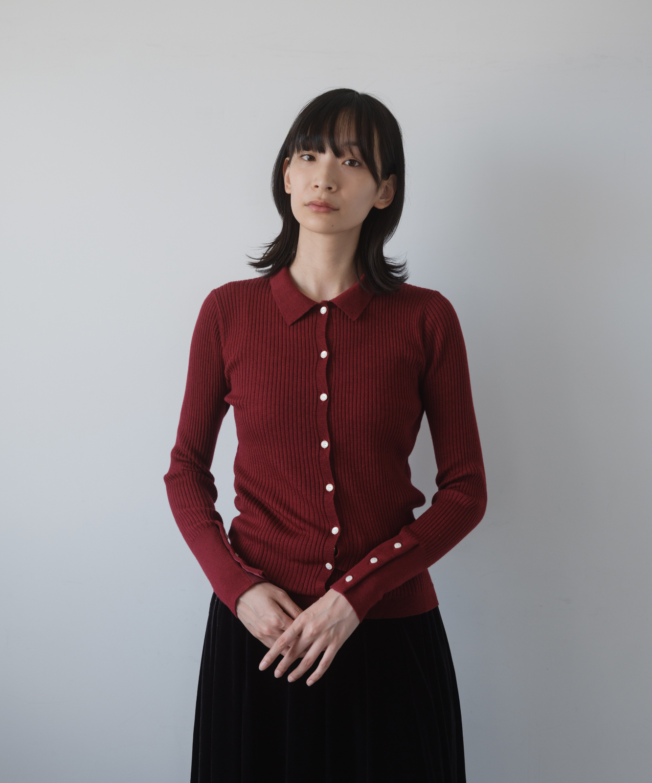 ≪通常販売≫knit polo cardigan（ニットポロカーディガン） – THE