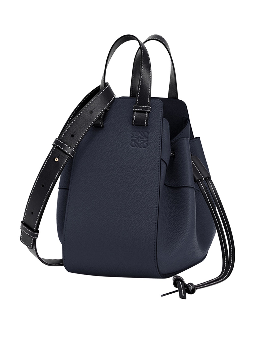 Small Hammock Leather Bag Midnight Blue Black | The Webster