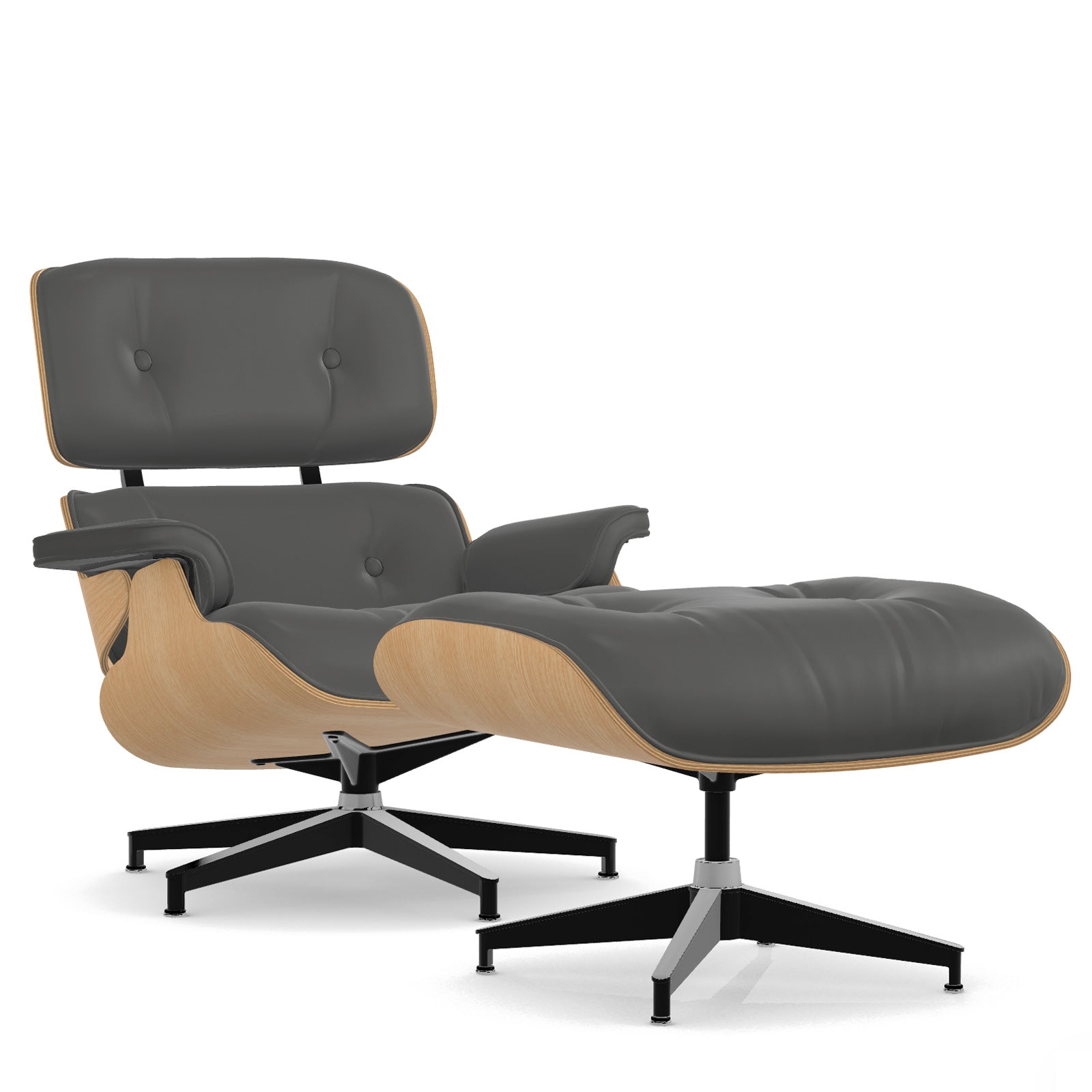 Herman Miller Eames Lounge Chair and Ottoman Graphite Lather