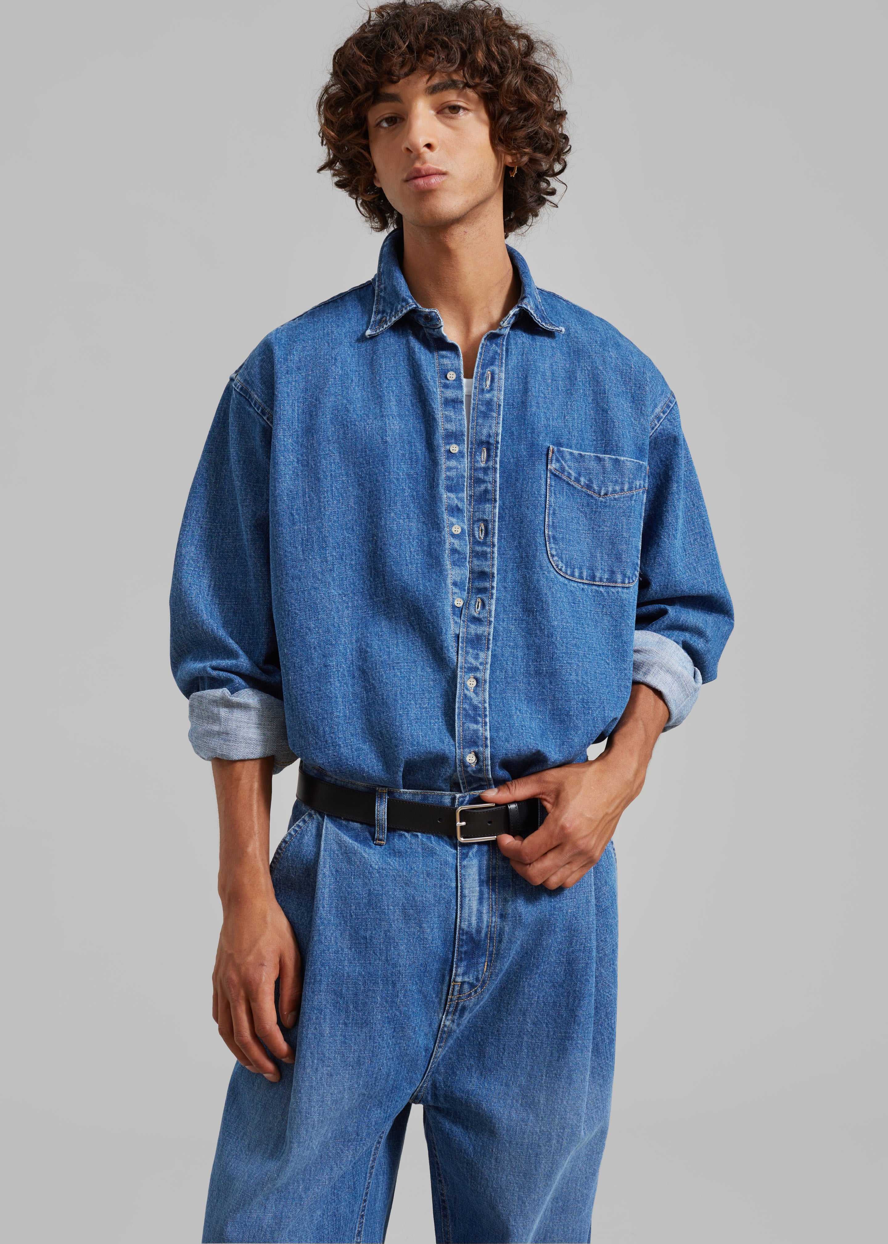 Sinclair Denim Shirt - Medium Wash – The Frankie Shop