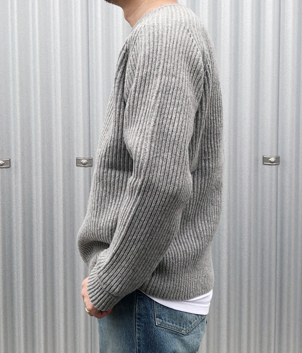 DESCENDANT/CLAM CREW NECK KNIT (GRAY)