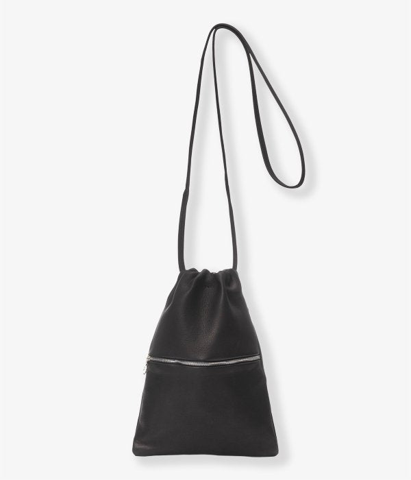 Aeta/DEER LEATHER SHOULDER M with ZIPPER(BLACK)